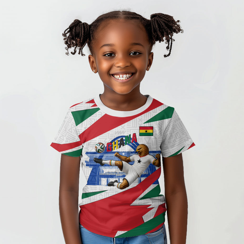 Personalized Ghana Soccer Eagle Kid T shirt Ghana Flag Kente - Black Stars Football Stadium Graphic