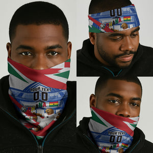 Personalized Ghana Soccer Eagle Neck Gaiter Ghana Flag Kente - Black Stars Football Stadium Graphic