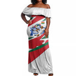 Personalized Ghana Soccer Eagle Off Shoulder Maxi Dress Ghana Flag Kente - Black Stars Football Stadium Graphic