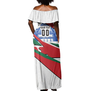 Personalized Ghana Soccer Eagle Off Shoulder Maxi Dress Ghana Flag Kente - Black Stars Football Stadium Graphic