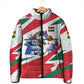 Personalized Ghana Soccer Eagle Padded Jacket Ghana Flag Kente - Black Stars Football Stadium Graphic