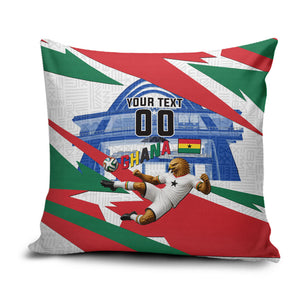 Personalized Ghana Soccer Eagle Pillow Cover Ghana Flag Kente - Black Stars Football Stadium Graphic
