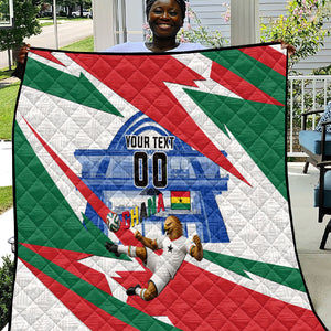 Personalized Ghana Soccer Eagle Quilt Ghana Flag Kente - Black Stars Football Stadium Graphic