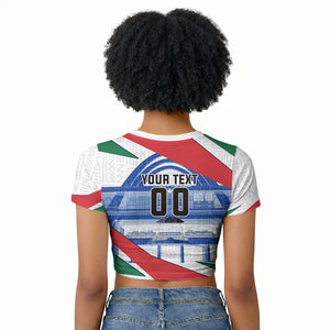 Personalized Ghana Soccer Eagle Raglan Cropped T shirt Ghana Flag Kente - Black Stars Football Stadium Graphic