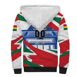 Personalized Ghana Soccer Eagle Sherpa Hoodie Ghana Flag Kente - Black Stars Football Stadium Graphic
