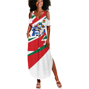 Personalized Ghana Soccer Eagle Summer Maxi Dress Ghana Flag Kente - Black Stars Football Stadium Graphic