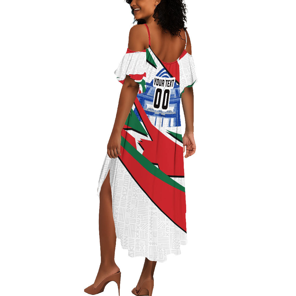 Personalized Ghana Soccer Eagle Summer Maxi Dress Ghana Flag Kente - Black Stars Football Stadium Graphic