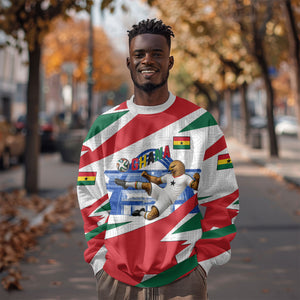 Personalized Ghana Soccer Eagle Sweatshirt Ghana Flag Kente - Black Stars Football Stadium Graphic