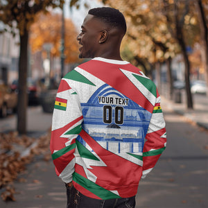 Personalized Ghana Soccer Eagle Sweatshirt Ghana Flag Kente - Black Stars Football Stadium Graphic