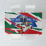 Personalized Ghana Soccer Eagle Tablecloth Ghana Flag Kente - Black Stars Football Stadium Graphic