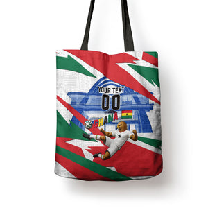 Personalized Ghana Soccer Eagle Tote Bag Ghana Flag Kente - Black Stars Football Stadium Graphic