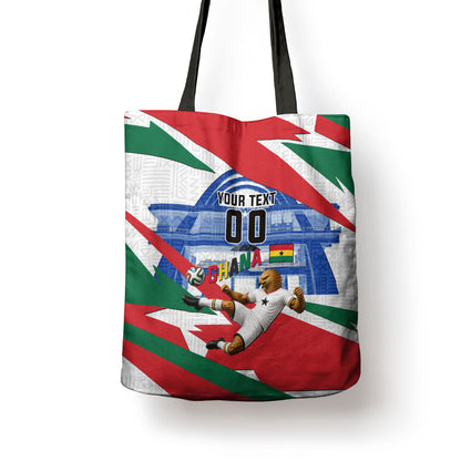 Personalized Ghana Soccer Eagle Tote Bag Ghana Flag Kente - Black Stars Football Stadium Graphic