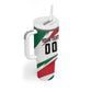 Personalized Ghana Soccer Eagle Tumbler With Handle Ghana Flag Kente - Black Stars Football Stadium Graphic