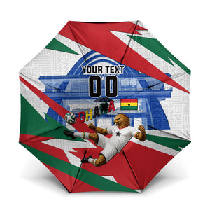 Personalized Ghana Soccer Eagle Umbrella Ghana Flag Kente - Black Stars Football Stadium Graphic