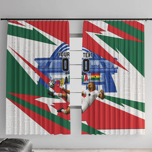Personalized Ghana Soccer Eagle Window Curtain Ghana Flag Kente - Black Stars Football Stadium Graphic