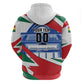 Personalized Ghana Soccer Eagle Zip Hoodie Ghana Flag Kente - Black Stars Football Stadium Graphic