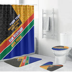 Personalized South Africa Heritage Day Bathroom Set One Nation Many Stories Geometric Flag Pattern