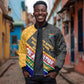 Personalized South Africa Heritage Day Bomber Jacket One Nation Many Stories Geometric Flag Pattern