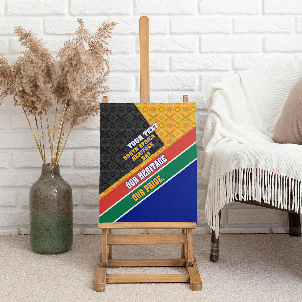 Personalized South Africa Heritage Day Canvas Wall Art One Nation Many Stories Geometric Flag Pattern