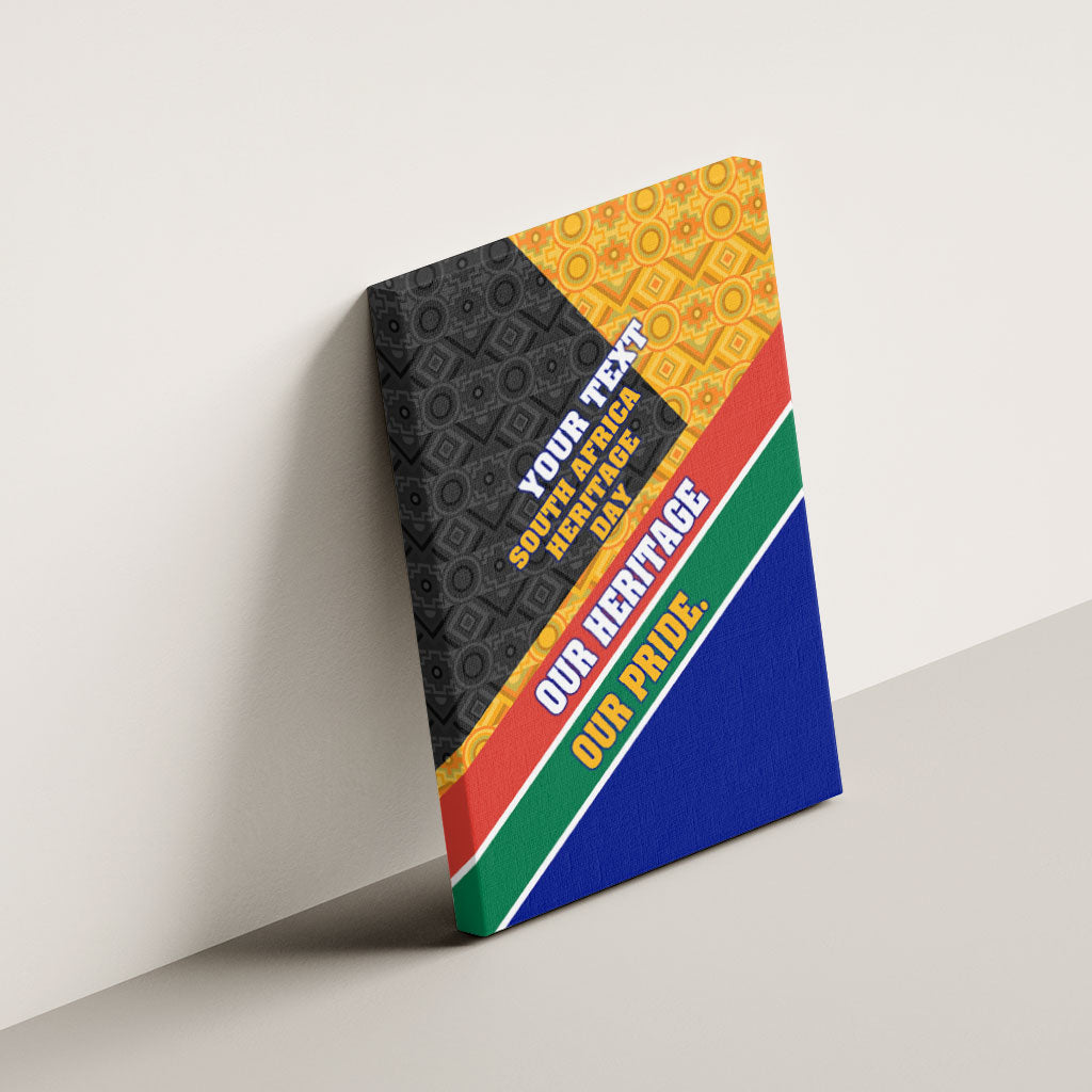 Personalized South Africa Heritage Day Canvas Wall Art One Nation Many Stories Geometric Flag Pattern