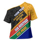 Personalized South Africa Heritage Day Cross Shoulder Shirt One Nation Many Stories Geometric Flag Pattern