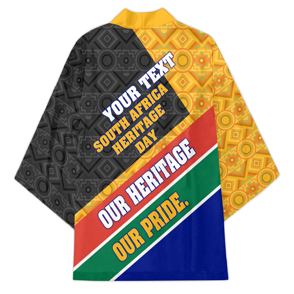 Personalized South Africa Heritage Day Kimono One Nation Many Stories Geometric Flag Pattern