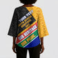 Personalized South Africa Heritage Day Kimono Sleeve Blouse One Nation Many Stories Geometric Flag Pattern