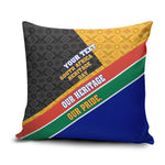 Personalized South Africa Heritage Day Pillow Cover One Nation Many Stories Geometric Flag Pattern