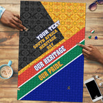 Personalized South Africa Heritage Day Puzzle One Nation Many Stories Geometric Flag Pattern