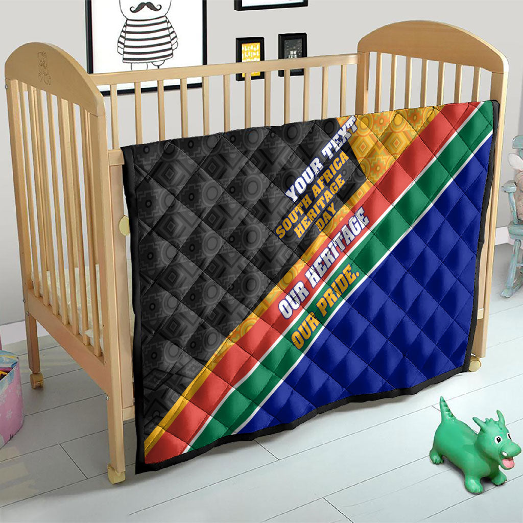 Personalized South Africa Heritage Day Quilt One Nation Many Stories Geometric Flag Pattern