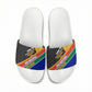 Personalized South Africa Heritage Day Slide Sandals One Nation Many Stories Geometric Flag Pattern