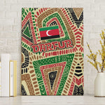 Darfur Sudan Canvas Wall Art Red Green Beige Tribal Pattern - African Pride