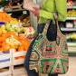 Darfur Sudan Grocery Bag Red Green Beige Tribal Pattern - African Pride