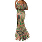 Darfur Sudan Mermaid Dress Red Green Beige Tribal Pattern - African Pride