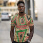 Darfur Sudan Polo Shirt Red Green Beige Tribal Pattern - African Pride