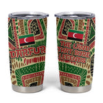 Darfur Sudan Tumbler Cup Red Green Beige Tribal Pattern - African Pride