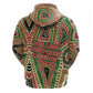 Darfur Sudan Zip Hoodie Red Green Beige Tribal Pattern - African Pride