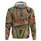 Darfur Sudan Zip Hoodie Red Green Beige Tribal Pattern - African Pride