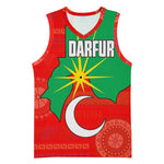 Darfur Sudan Basketball Jersey Red Green Yellow Crescent Star TS04