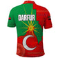 Darfur Sudan Polo Shirt Red Green Yellow Crescent Star - African Pride