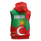 Darfur Sudan Sleeveless Zip Hoodie Red Green Yellow Crescent Star - African Pride