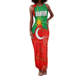 Darfur Sudan Tank Maxi Dress Red Green Yellow Crescent Star - African Pride