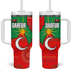 Darfur Sudan Tumbler With Handle Red Green Yellow Crescent Star - African Pride