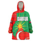 Darfur Sudan Wearable Blanket Hoodie Red Green Yellow Crescent Star - African Pride