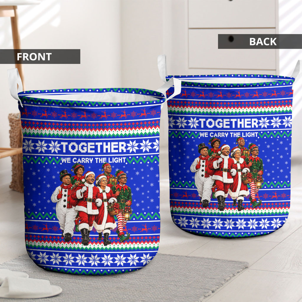 Civil Rights Leaders Christmas Laundry Basket Pattern Vintage Retro Black History Freedom Art