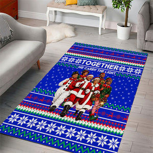 Civil Rights Leaders Christmas Area Rug Pattern Vintage Retro Black History Freedom Art