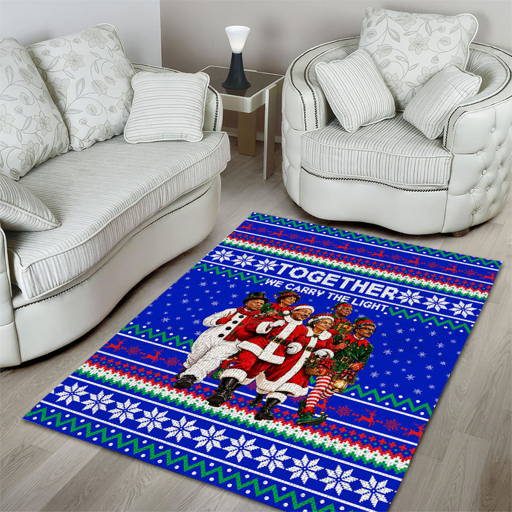 Civil Rights Leaders Christmas Area Rug Pattern Vintage Retro Black History Freedom Art