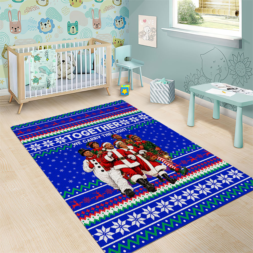 Civil Rights Leaders Christmas Area Rug Pattern Vintage Retro Black History Freedom Art
