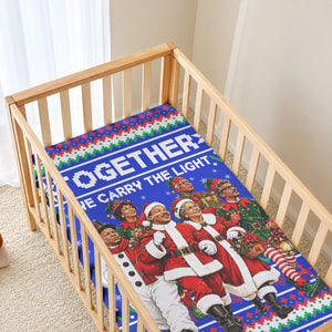 Civil Rights Leaders Christmas Baby Bed Cover Pattern Vintage Retro Black History Freedom Art