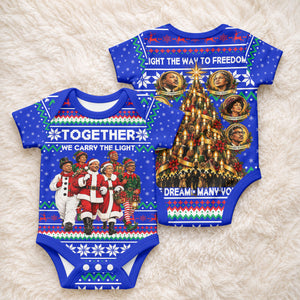Civil Rights Leaders Christmas Baby Onesie Pattern Vintage Retro Black History Freedom Art